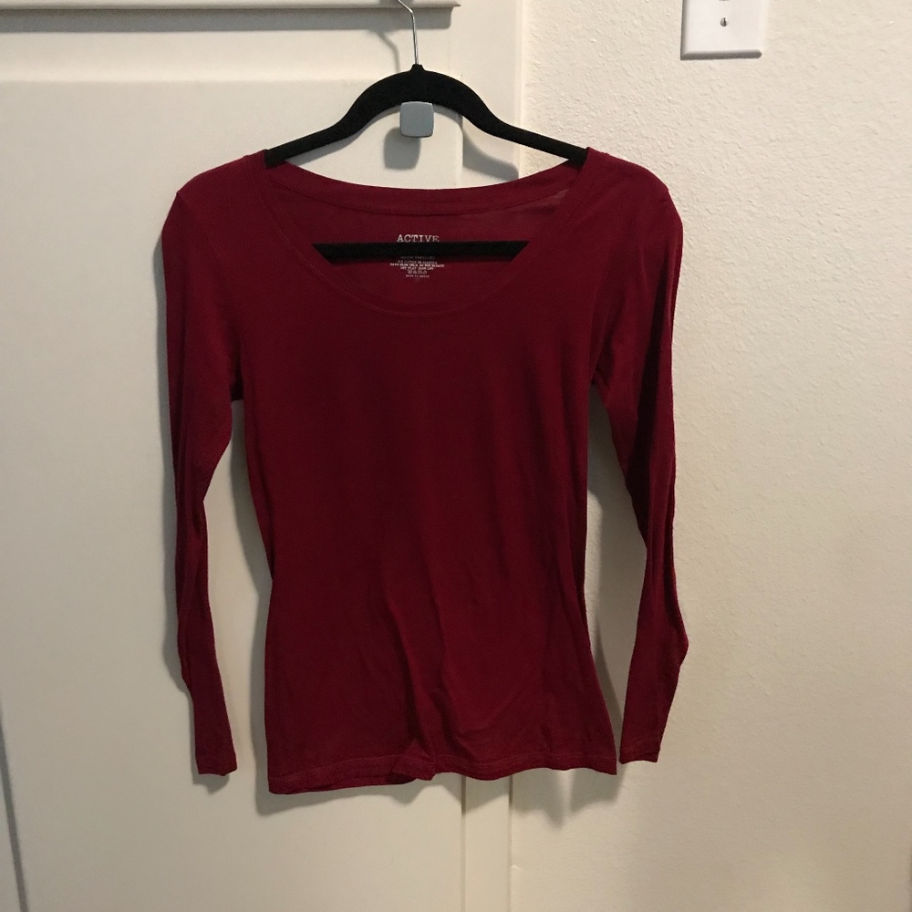 Burgundy Long Sleeve Tee